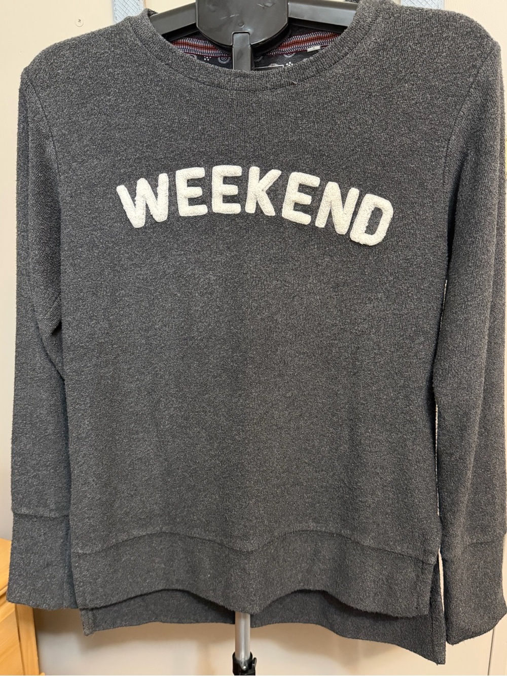 Weekend Graphic Cozy Pullover Sweat shirt - Charcoal by Royce size small